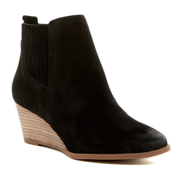 Franco Sarto Shoes - Franco Sarto Wayra Wedge Suede Black Bootie size 7